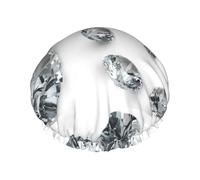 Gems Diamond Jewelry Jewels Luxury Printed,Shower Cap Nightcap Double Layer Waterproof Elastic Bath Cap Reusable Hair Cap