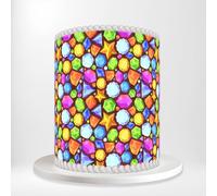 Gems Diamonds Rubies Gemstones Wrap Around Print A4 Edible Paper Cake Topper Icing Sheet Side Ribbon Border Decor for Personalised Themed Decorations