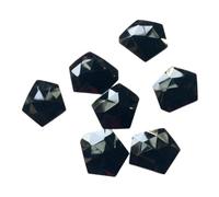 Gems For Jewels 14-16mm Black Onyx Rose Cut Cabochon, Black Onyx Fancy Cut Flat Back Cabochons For Jewelry (5 Pcs) - GS3142Z