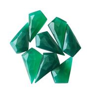 Gems For Jewels 22mm Green Onyx Shield Shape, 5 Pcs Loose Green Onyx Fancy Shield Both Side Faceted Gemstones - ASG32Z