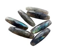 Gems For Jewels 28mm Labradorite Both Side Faceted Stick Gemstones, Loose 1Pc Labradorite Mix Fire Stick For Jewelry - KS83Z