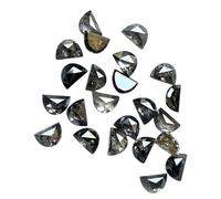 Gems For Jewels 3mm Black Salt and Pepper Half Crescent Moon Rose Cut Diamond Loose Cabochon, Calibrated D Shape Diamond (2Pcs) - PDD906