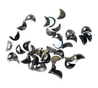 Gems For Jewels 3mm Black Salt and Pepper Half Crescent Moon Rose Cut Diamond Loose Cabochon, Calibrated Moon Shape Diamond (5Pcs) - PDD903