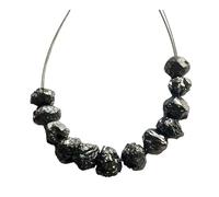 Gems For Jewels 4-5mm Black Rough Diamond Beads, 0.5mm Hole Drilled Black Diamond, Loose Diamond, Conflict Free Black Diamonds for Jewelry (5Pcs to 20Pcs), 4-5 MM, 20 PCS