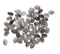 Gems For Jewels 4x6mm Grey Moonstone Oval Plain Flat Back Cabochon, Loose Oval Plain Calibrated Moonstone For Jewelry (5 Pcs) - BGPA478Z