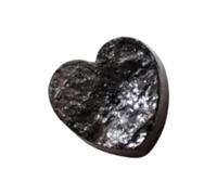 Gems For Jewels 5.3mm Black Rough Diamond Heart, Loose Raw Flat Black Heart Diamond Cabochon For Jewelry - PDD981