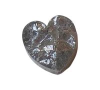 Gems For Jewels 5.3mm Grey Rough Diamond Heart, Loose Flat Raw Grey Heart Shape Diamond Cabochon For Jewelry - PDD983