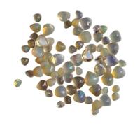 Gems For Jewels 5-6mm Ethiopian Opal Heart Shape Cut Stones, Natural Fire Ethiopian Opal Faceted Heart Cut Stone For Jewelry, 2 Pieces - PUSNT14A