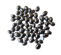Gems For Jewels 5x7mm-7x9mm Black Onyx Plain Oval Cabochon, Flat Back Cabochons, Loose Black Onyx Gems For Jewelry (5 Pcs) - PPH55