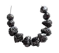 Gems For Jewels 6-7mm Raw Black Diamond Beads, Huge Rough Black Diamond Beads, Uncut Diamond, Raw Black Diamond For Necklace (5Pcs To 10Pcs Options)-PPD480, 6-7 MM Approx, 5 PCS