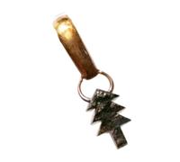 Gems For Jewels 7x4.2mm Black Rough Diamond Pendant, Ready to Wear Black Christmas Tree Shape Raw Uncut Diamond 925 Silver Gold Polish Pendant - PDD999