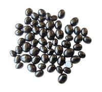 Gems For Jewels 7x9mm-9x11mm Black Onyx Plain Oval Cabochon, Flat Back Cabochons Loose Black Onyx Gems For Jewelry (5 Pcs) - PGA2296Z
