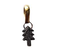 Gems For Jewels 8.6x5.4mm Black Rough Diamond Pendant, Ready to Wear Black Christmas Tree Shape Raw Uncut Diamond 925 Silver Gold Polish Pendant- PAD3