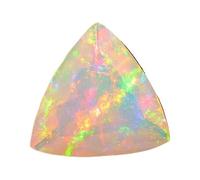 Gems For Jewels 8mm Ethiopian Opal Trillion Cut Stone, Ethiopian Faceted Fire Opal Cabochon For Jewelry, 1 CTW - PSG411