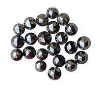 Gems For Jewels Rare Rose Cut Black Diamond Cabochons, 2.5mm Natural Round Flat Back Rose-Cut Diamonds for Ring, Jewelry Making (5 Pcs) - PDD930