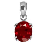 GEMS RIVER 4.50 Carat Super Quality Burma Ruby Stone Laboratory Tested Certified Untreated Unheated Natural Manic Gemstone Manikya Silver Plated Stone Pendant Locket for Women and Women