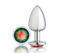 Gems Silver Chromed Anal Plug - Large
