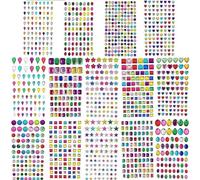 Gems Stickers for Crafting, 14 Sheets Rhinestones Stick On Gems, Gem Stickers for Kids Crafts, Self Adhesive Craft Gemstone, Bling Sticky Gemstone for DIY, Crafts, Makeup, Nails, Face, Scrapbooking