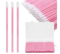 GEMSANVA 240 Pieces Disposable Lip Wands Lip Brushes,Lipstick Applicator Brushes Lip Gloss Wand,Soft Lint Free,Eyes & Lips Makeup Applicator Wands Tools（PINK）