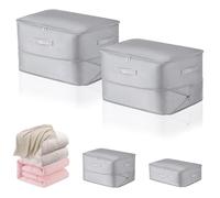 Gemsaya 2 PCS Ultra Space Saving Self Compression Storage Bags, 54x42x30cm Compression Duvets Storage Bag Large Capacity, Self Compression Organiser with Zipper, Packaging Bags for Comforters Clothes