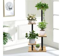 Gemsaya 5 Tier Plant Stands, 84cm Large Metal Plant Stand, Corner Tiered Tall Flower Holders, Pot Stand Indoor for Multiple Plants (Walnut)