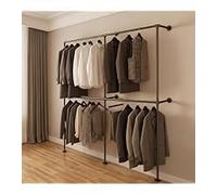 Gemsaya Industrial Pipe Clothing Rack, Heavy Duty Wall Mounted Clothes Rack for Hanging Clothes, Adjustable Pipe Garment Rack Bar Rail, Multi-Purpose Walk-in Wardrobe with 4 Hanging Rod
