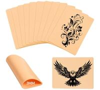 Gemsaya Pack of 10 Artificial Skin Tattoo Practice Skin 3 mm 20 cm x 15 cm x 0.3 cm Tattoo Skin Practice Double-Sided Professional Synthetic Skin Silicone Tattoo Skins Fake Skins for Tattoo Exercise