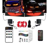 Gemsaya Pack of 2 Flexible LED Scoreboard, 59.5 x 12 cm, Programmable LED Scroll, Bluetooth Smart App, LED RGB Panel, IP65 Waterproof for Vehicle Windows, Advertising, Home Bar, Game Room