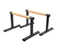 Gemsaya Parallettes Bars with Wooden Beech Handles, Large Push Up Bars Strength Training, Heavy-Duty Stable Steel Base Gymnastics Calisthenics Bars for Home, Outdoor & Gym Use