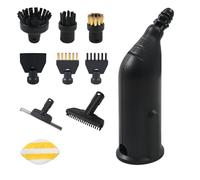Gemsaya Round Brush and Mouthpiece Nozzle Set for Kärcher SC1 SC2 SC3 SC4 SC5 CTK10 CTK20, Extended Nozzle, Scraper Nozzle Window Squeegee Round Brush Flat Brush Steam Cleaner Accessories (10)