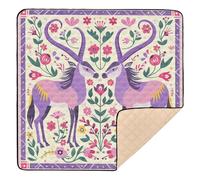 Gemsbok Traditional Mexican Folk Soft Thick Baby Play Mat for Floor Lightweight Baby Play Tummy Time Mat for Babies Infants Toddlers, 50'' x 50''