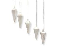 GEMSCITE 5pcs SCOLOCITE Gemstone Pendulum Fashion Powerful Meditation Psychic Success Gift Feng Shui Health Wealth Reiki Dowsing Energy Wellness Crystal Healing Metaphysics from India