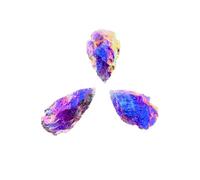 GEMSCITE Amethyst Angel Aura Quartz Arrowheads (3 PCS) - 1" to 1.5" Arrowheads for DIY Project Craft Point Necklace, Jewelry Making & Gifting - (Natural Indian Arrowheads)