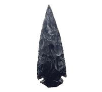 GEMSCITE Black Obsidian Arrowheads (1 PCS) - 4" to 4.25" Arrowheads for DIY Project Craft Point Necklace, Jewelry Making & Gifting - Natural Indian Arrowheads