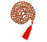 GEMSCITE Japa Mala 108 Prayer Beads Perfect for Meditation Spiritual Mala Necklace & Wrist Mala Bracelet, Without Knots, Stone, agate(red goldstone)