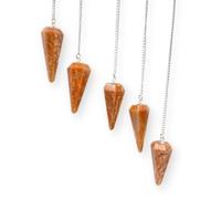 GEMSCITE Lot of 5 Fashion Powerful Moonstone Pendants for Meditation Psychic Success Gift FengShui Health Wealth Reiki Dowsing Energy Wellness Crystal Healing