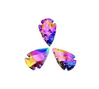 GEMSCITE Titanium Aura Fancy Jasper Arrowheads (3 PCS) - 1" to 1.5" Arrowheads for DIY Project Craft Point Necklace, Jewelry Making & Gifting - (Natural Indian)