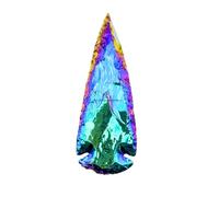 GEMSCITE Titanium Aura Quartz Arrowheads (1 PCS) - 4" to 5" Arrowheads for DIY Project Craft Point Necklace, Jewelry Making & Gifting - (Natural Indian Arrowheads)