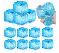 Gemscream 12 Pcs Stress Cube Bulk Slow Rising Ice Cube Stress Balls for Adults Sensory Squeeze Cubes with Snowflakes Inside for Anxiety Relief Party Favors Calming Goodie Prizes (Blue)
