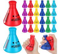 Gemscream 24 Pcs Lab W ift Bulk Erlenmeyer Flask Squeeze Ball Inspirational Beaker Stress Ball Bulk Medical Laboratory Scientist Thank You Gifts for Chemistry Microbiology Teacher