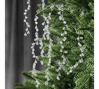 Gemscream 4 Pack Ice Drop Christmas Tree Picks 17.7 Inch Clear Acrylic Christmas Drop Branches Decoration Crystal Frozen Rain Effect Floral Sprays Stems for Party Winter Holiday Xmas Home Decor