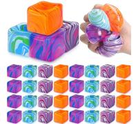 Gemscream 40 Pack Stress Ice Cube Balls Bulk Anxiety Relief Sugar Balls Soft Fidget Gummy Squeeze Sensory Cube for Adults Maltose Flow Pattern for Anxiety Relief Party Favors Prizes
