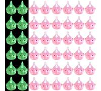 Gemscream 50 Pcs Mini Resin Figures Small Miniature Blobfish Cute Tiny Fish Resin Figurines Aquarium Ornaments for Home and Garden(Luminous)