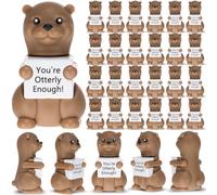 Gemscream 50 Pcs Positive Mini Sea Otter Figurines Tiny Otter Statue Small Gift Figures for Hide and Seek Prank Props Piñata Easter Egg Fillers Birthday Inspirational Gift for Colleague Staff