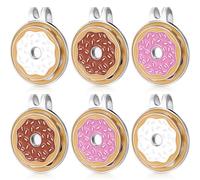 Gemscream 6 Sets Magnetic Golf Ball Marker with Hat Clip Double Layer Funny Donut Shape Golf Ball Markers Magnetic Hat Clip Set for Women Men Golfers Players Gift Gloves Bag Accessories