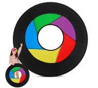 Gemscream Giant Flying Disc Soft Foldable Flying Ring Throwing Safe Lightweight Fabric Disc with Storage Bag for Summer Kids Adults Family Outdoor Fun School Activities (Rainbow Style,27.6 Inch)