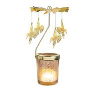 Gems ute Hummingbird Rotary Candle Holder Spinning, Gold Metal Tea Light Candle Carousel Spinner for Home Decoration Festival Gift