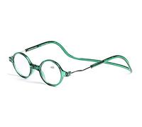 GEMSeven Round Frame Magnetic Reading Glasses With Adjustable Silicone Neck Hanging Clip On Magnet Holder Presbyopic Glasses