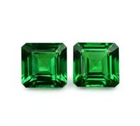 Gemsgrowth Natural Tsavorite Green Garnet Square Cut 20.00 Ct Certified Pair Gemstones