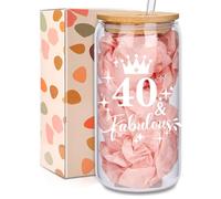 GemsLives 40th Birthday 16oz Glass Cup for Women